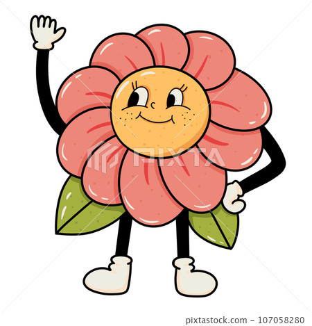 funny flower cartoon funny flower cartoon 107058280