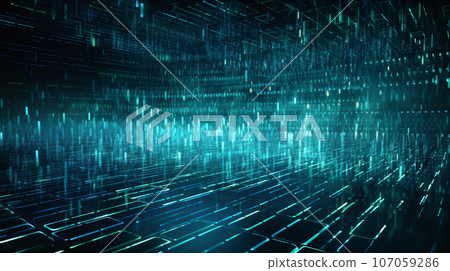 數位二進位碼矩陣背景（AI生成影像） 107059286