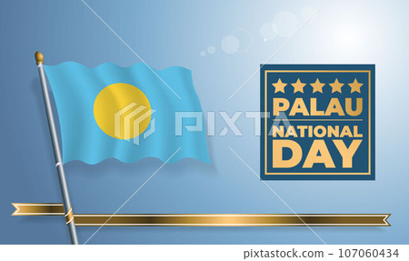 Palau National Day, celebration template banner Palau National Day, celebration template banner 107060434