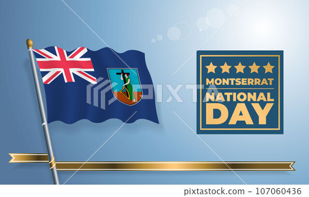 Montserrat National Day, celebration template banner 107060436