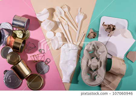 Reduce, reuse, recycle zero waste concept Reduce, reuse, recycle zero waste concept 107060946