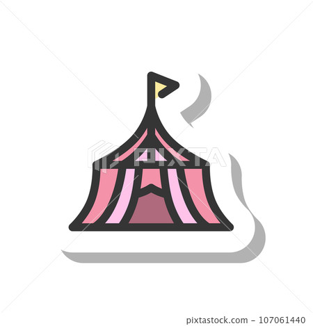 Sticker style amusement park single item icon circus Sticker style amusement park single item icon circus 107061440