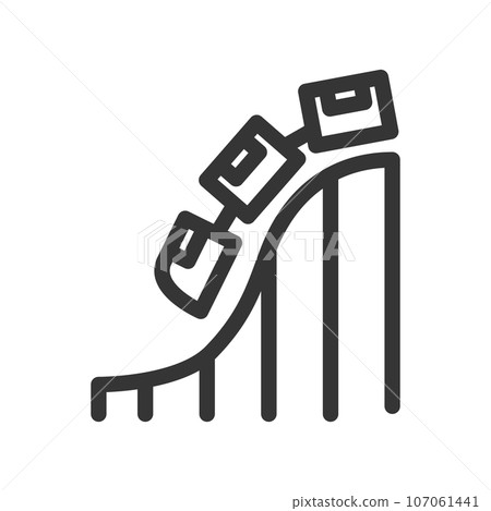 線描遊樂園單項圖示雲霄飛車 107061441