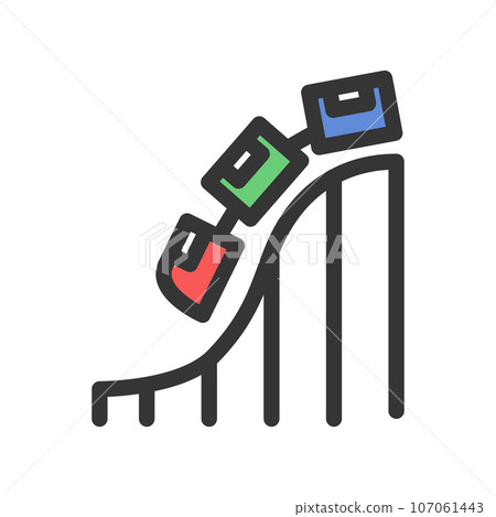 彩色遊樂園單項圖示雲霄飛車 107061443