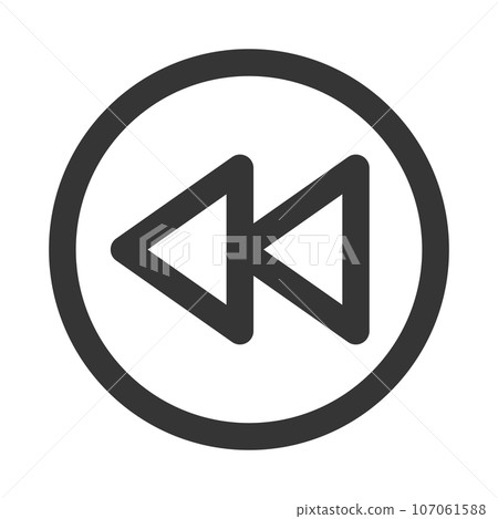 Line drawing simple business single item icon fast rewind rewind 107061588