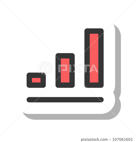 Sticker style simple business single item icon total increase Sticker style simple business single item icon total increase 107061602
