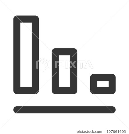 Line drawing simple business single item icon tally decline Line drawing simple business single item icon tally decline 107061603