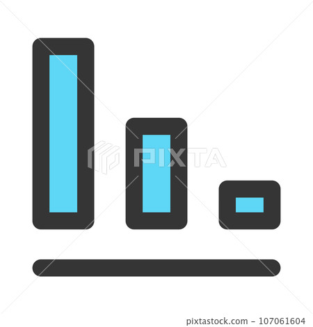 Color simple business single item icon tally decline Color simple business single item icon tally decline 107061604