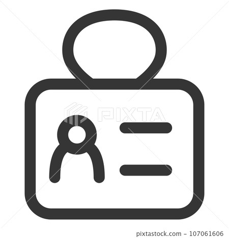 Line drawing simple business single item icon name plate 107061606