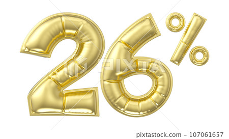 golden lNumber 26 with gold texture golden lNumber 26 with gold texture 107061657