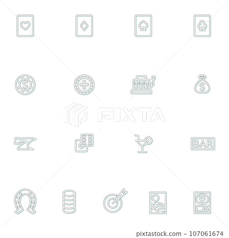 Color shadow entertainment gambling illustration icon set light blue Color shadow entertainment gambling illustration icon set light blue 107061674