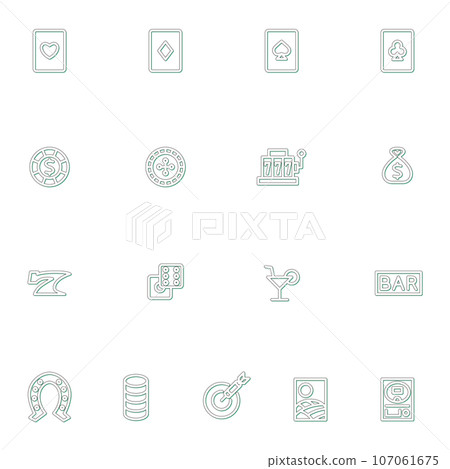 Color shadow entertainment gambling illustration icon set Color shadow entertainment gambling illustration icon set 107061675