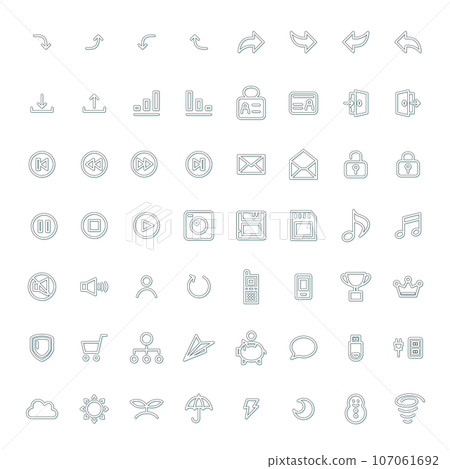 Color shadow business illustration icon set light blue 107061692