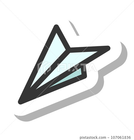 貼紙風格簡單商務單品圖示紙飛機 107061836