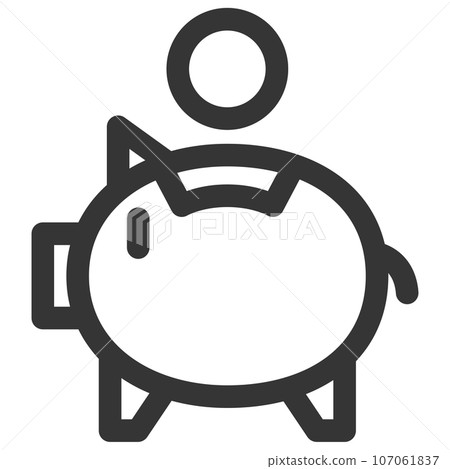 線條畫簡單業務單項圖示存錢罐 線條畫簡單業務單項圖示存錢罐 107061837