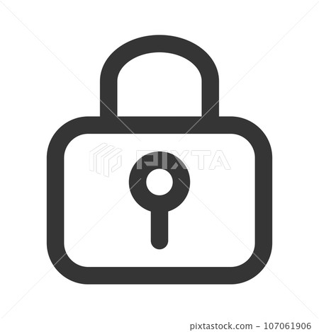 Line drawing simple business single item icon lock 107061906
