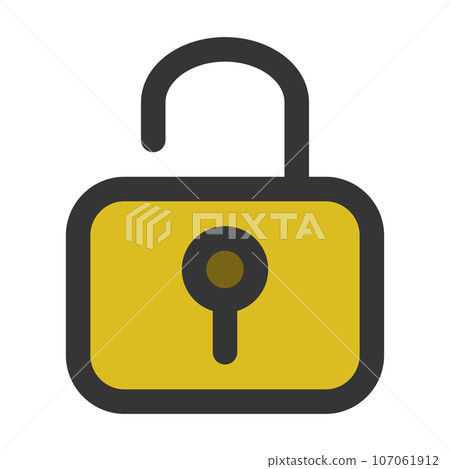Color simple business single item icon unlocked 107061912