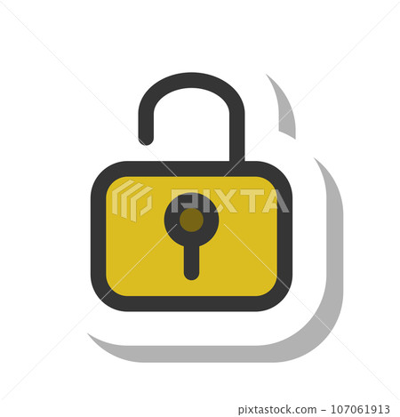 Sticker style simple business single item icon unlocked Sticker style simple business single item icon unlocked 107061913