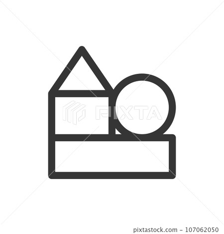 線條畫簡單嬰兒用品相關單項圖示積木 107062050