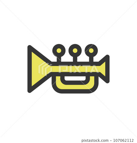 Color simple baby products related single item icon trumpet 107062112