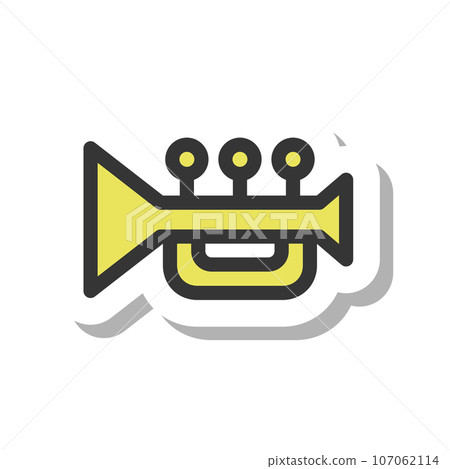 Sticker style simple baby products related single item icon trumpet 107062114