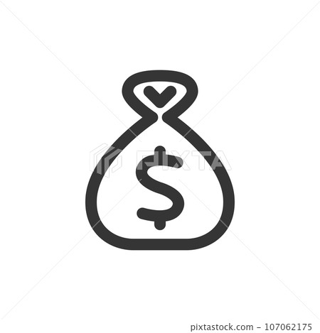 線描簡單娛樂相關單品圖標美元袋 107062175