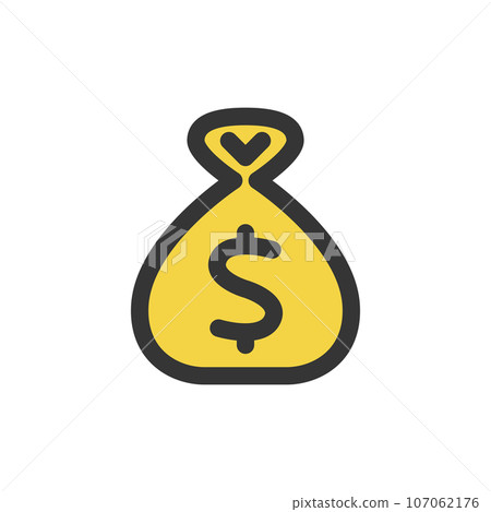 彩色簡約娛樂相關單品圖示美元袋 彩色簡約娛樂相關單品圖示美元袋 107062176