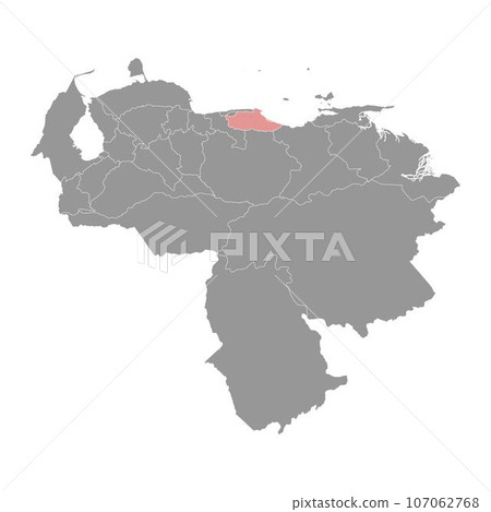 Miranda state map, administrative division of Venezuela. 107062768