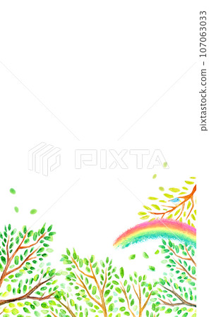 Refreshing sky and trees watercolor illustration back image Refreshing sky and trees watercolor illustration back image 107063033