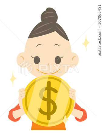 woman with coins 107063451