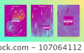 Dance Music Flyer Set. Electronic Party Poster. Abstract 3d 107064112