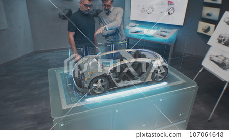 VFX animation of car high-tech developing VFX animation of car high-tech developing 107064648