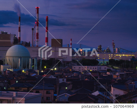 新潟市東區的日出和夜景 新潟市東區的日出和夜景 107064969