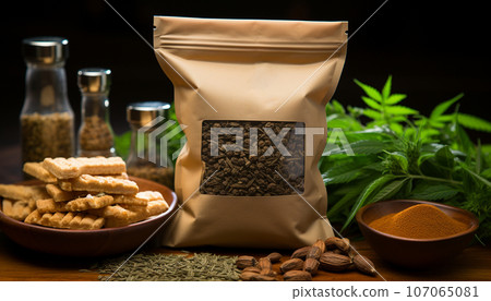 Industrial edible hemp. Ai-generated  107065081