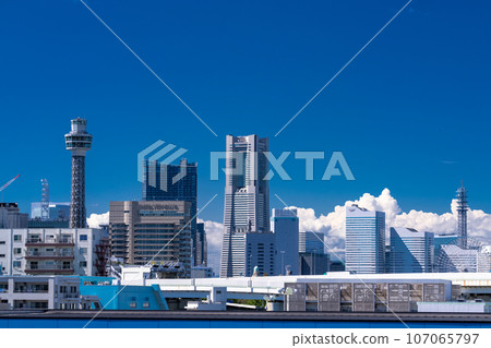 [Kanagawa Prefecture] Yokohama city landscape/skyline 107065797