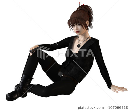 Female Asian Assassin, Relaxing at Rest Female Asian Assassin, Relaxing at Rest 107066518