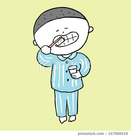 Child brushing teeth alone 1 107066638