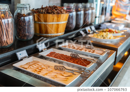 cheese and ham at line buffet in hotel cheese and ham at line buffet in hotel 107066763