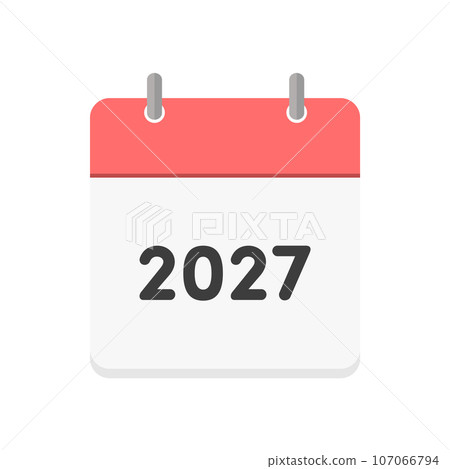 2027年日曆封面圖示 — 有環的日曆或排程表的圖片素材 107066794