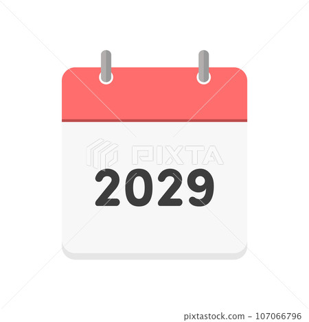 2029年日曆封面圖示 — 有環的日曆或排程表的圖片素材 107066796