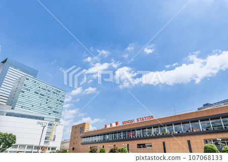 Sendai City, Miyagi Prefecture JR Sendai Station West Exit and surrounding cityscape Sendai City, Miyagi Prefecture JR Sendai Station West Exit and surrounding cityscape 107068133