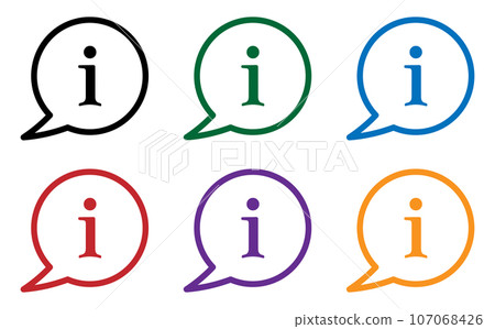 Information icon 6 color set Information icon 6 color set 107068426
