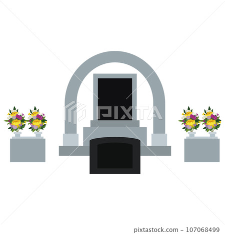Perpetual memorial service grave illustration material vector 107068499