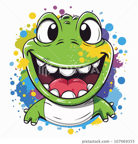 Alligator tshirt design graphic, cute happy kawaii style 107069355