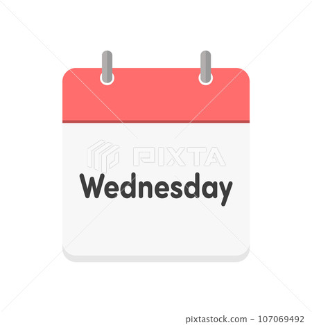 Wednesday letter and calendar icon - Simple Wednesday image material - English 107069492