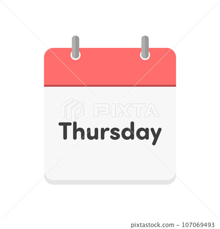 Thursday letter and calendar icon - Simple Thursday image material - English Thursday letter and calendar icon - Simple Thursday image material - English 107069493