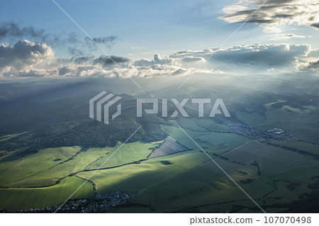 Spis landscape from the balloon, Slovakia Spis landscape from the balloon, Slovakia 107070498