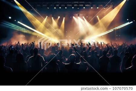 Large Group of People at Music Festival 107070570