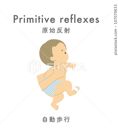 Illustration material: Primitive reflex automatic walking Illustration material: Primitive reflex automatic walking 107070633