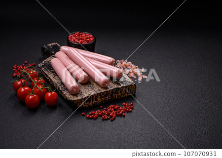 Delicious fresh vegetarian sausage or sausage made from vegetable protein tofu or seitan Delicious fresh vegetarian sausage or sausage made from vegetable protein tofu or seitan 107070931
